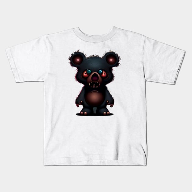 Evil Teddy Kids T-Shirt by Discover Madness